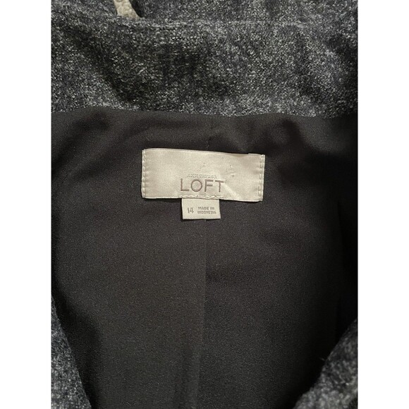 ANN TAYLOR Loft Wool Blend Tweed Knit Bomber Jacket Coat Women's Size 14 *GREAT* - Picture 5 of 9